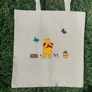 Hand Painted Winnie the Pooh Cotton Tote